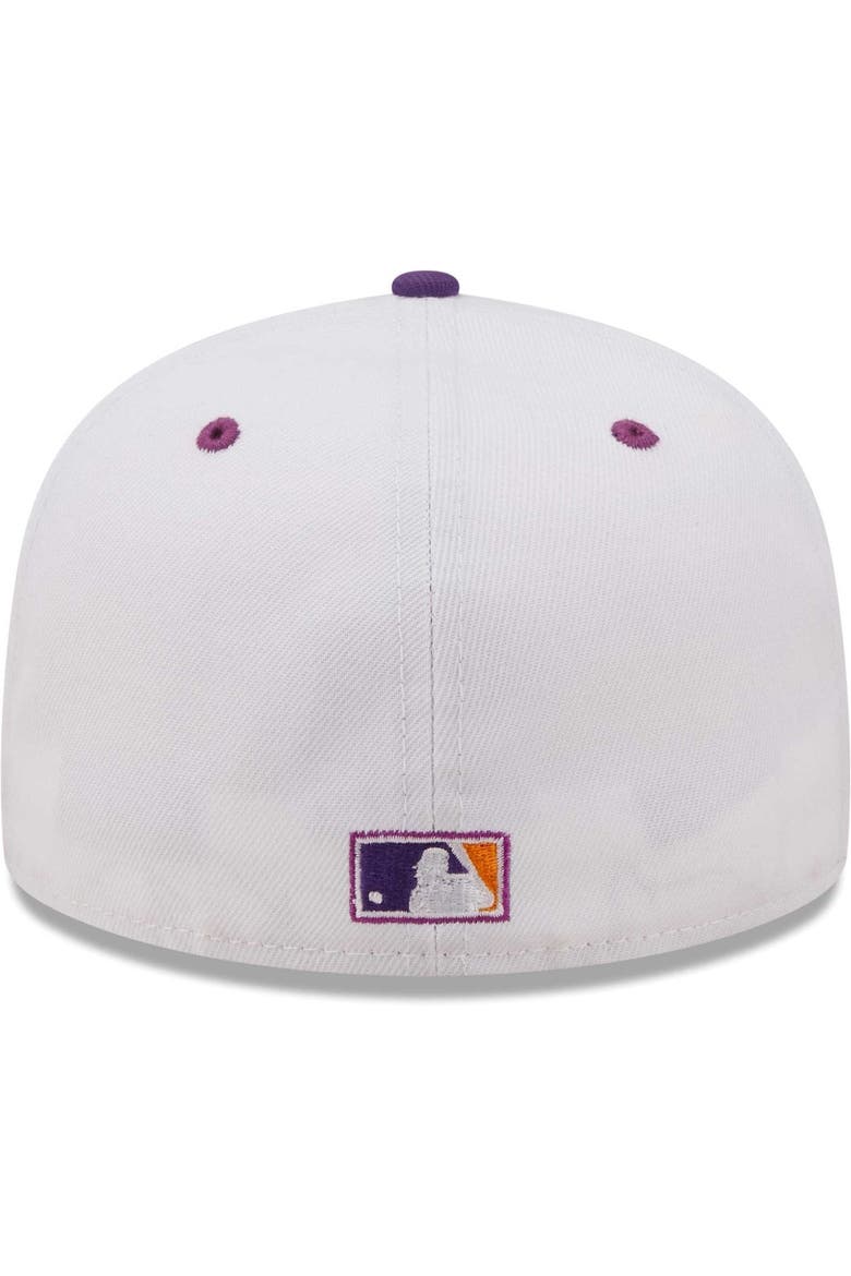 Men's New Era White/Purple New York Yankees 2000 World Series Grape Lolli 59FIFTY Fitted Hat, Alternate, color, White