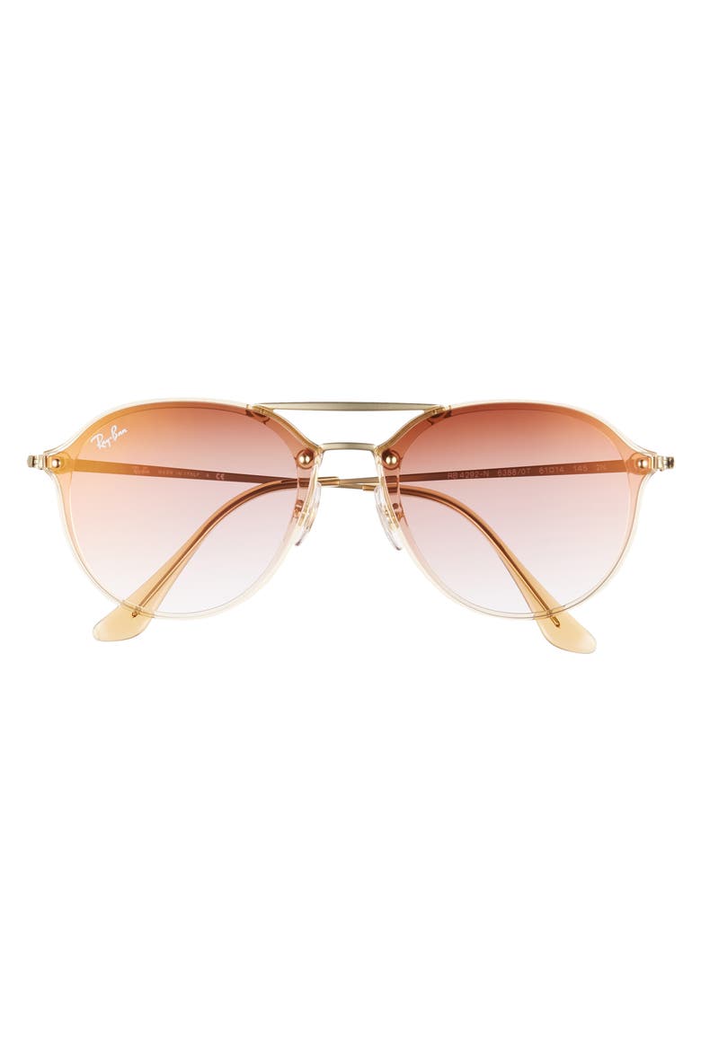 61mm Gradient Aviator Sunglasses, Alternate, color, GOLD/ BROWN GRADIENT/DNU