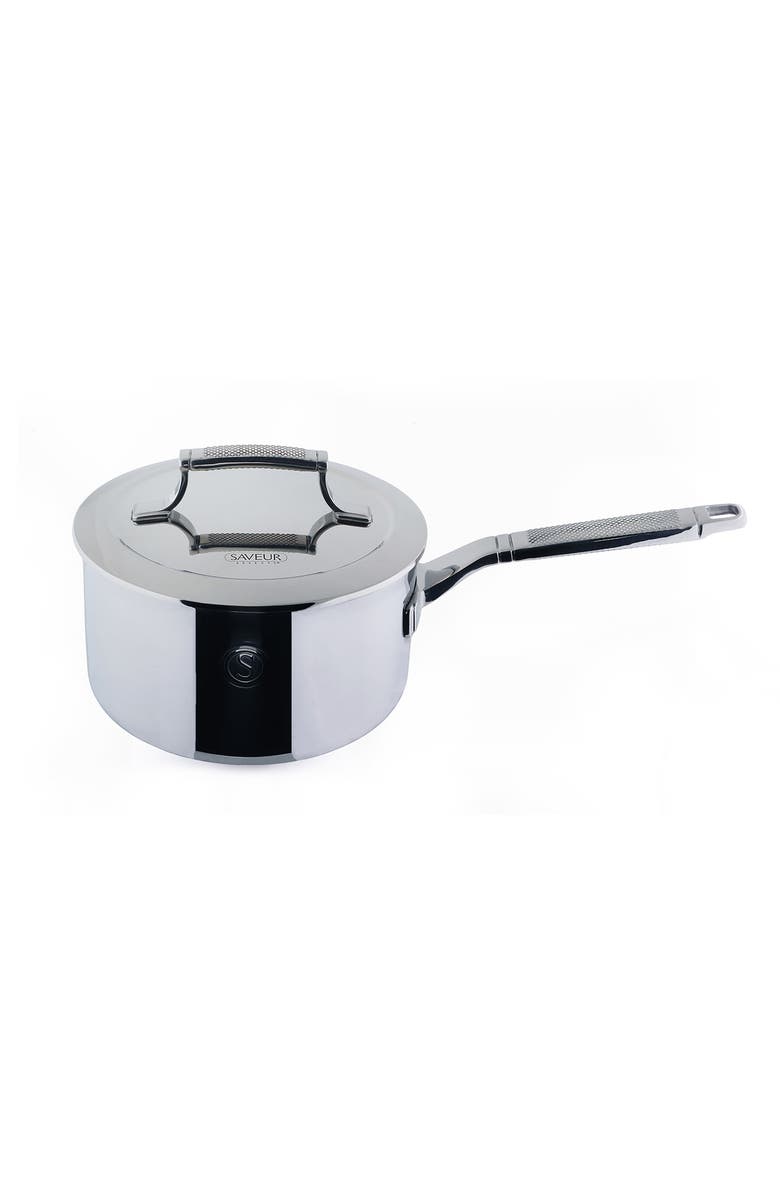 SAVEUR SELECTS 3qt. Saucepan with Lid, Main, color, Stainless Steel