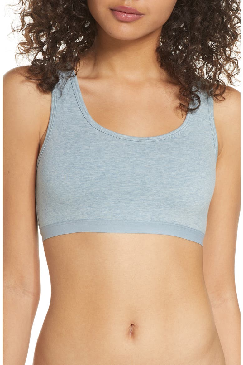 Scoop Neck Knit Bralette, Main, color, SKY SKY