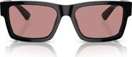 Prada 53mm Rectangular Polarized Sunglasses