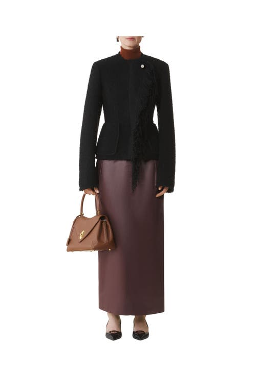 Lanvin Asymmetrical Fringe Blazer Button Detail In Black