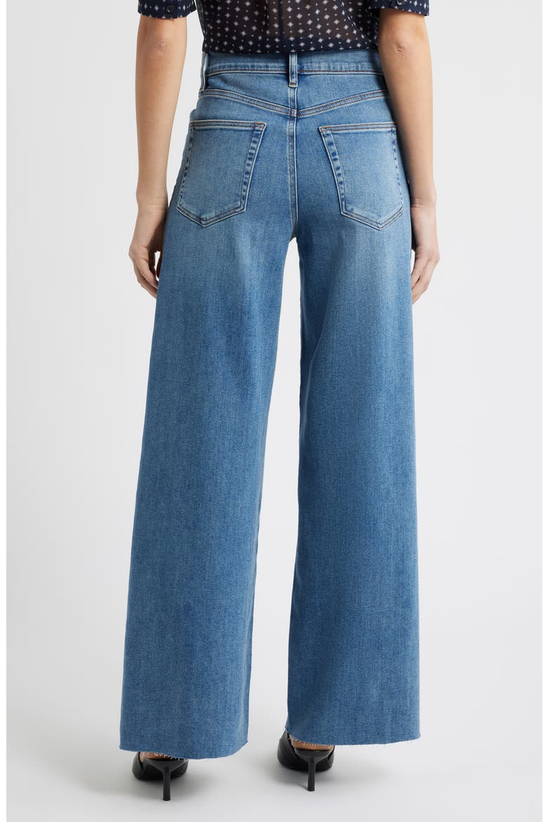Le Slim Palazzo Raw Hem High Waist Wide Leg Jeans, Alternate, color, CLUE RAW AFTER