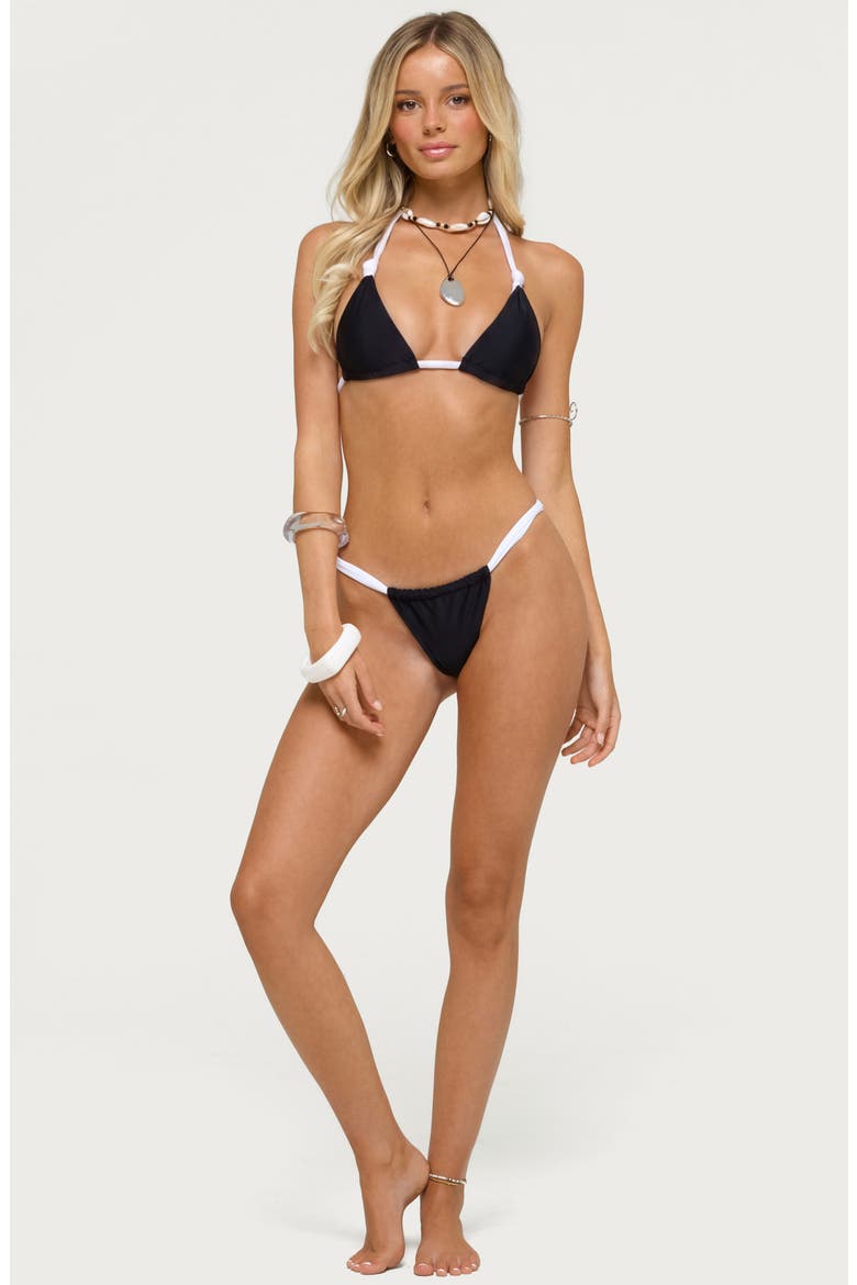 Romana Contrast Strap Bikini Top, Alternate, color, BLACK