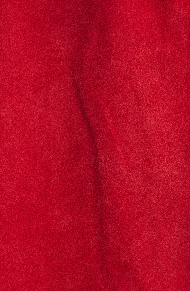 Madewell Boxy Crop Suede Jacket, Alternate, color, Crimson