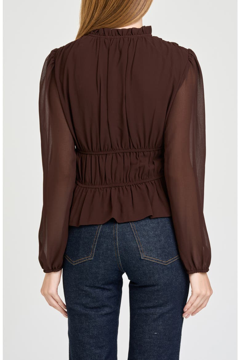 Elodie Gathered Top, Alternate, color, CHOCOLATE