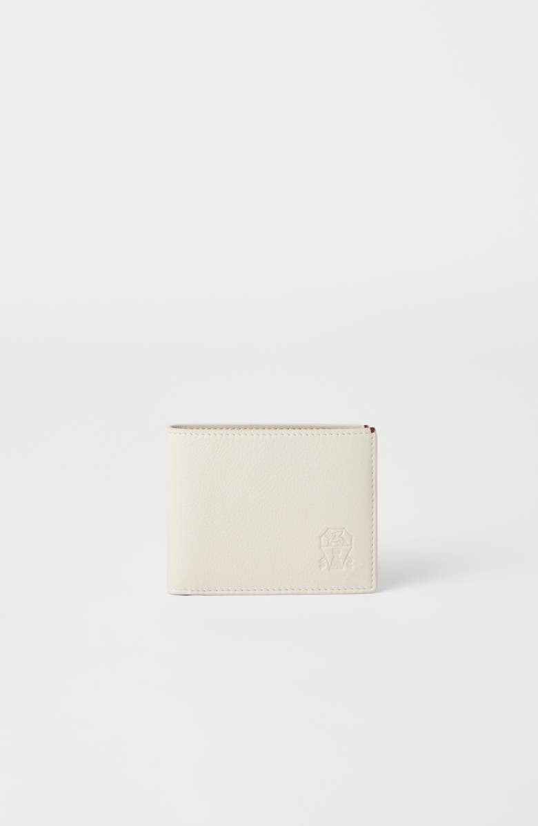 Brunello Cucinelli Calfskin wallet, Alternate, color, Ivory