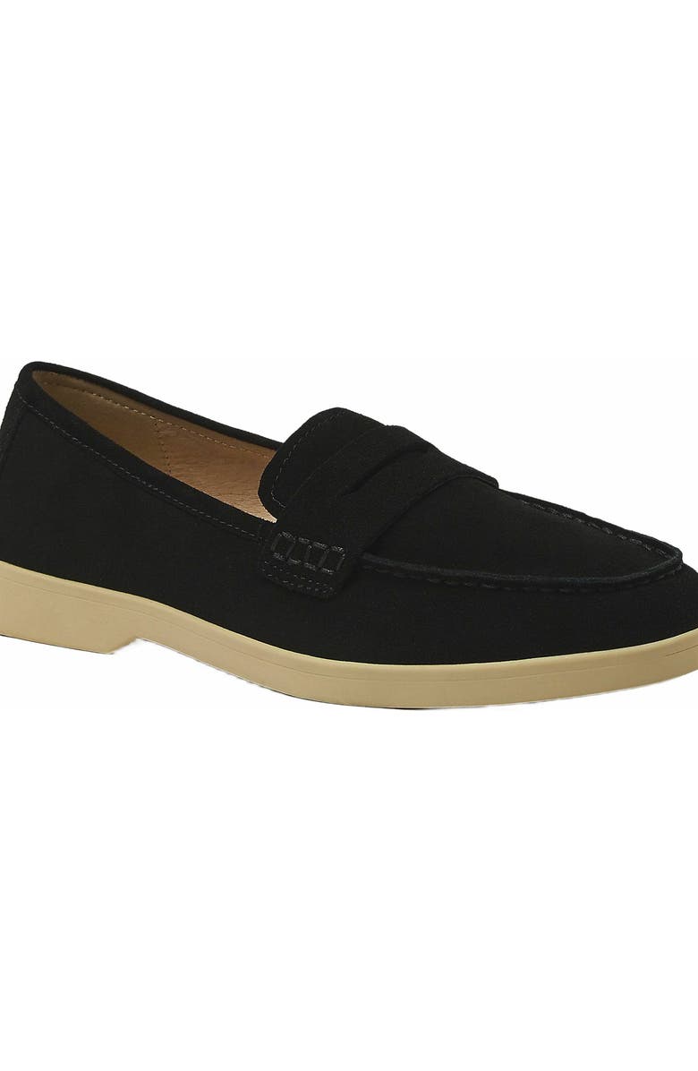 Lands' End Suede Penny Loafers, Alternate, color, Black