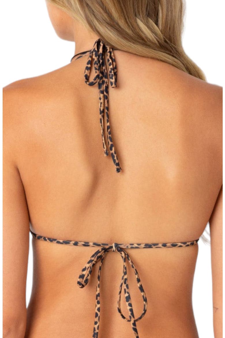 Lacey Animal Triangle Bikini Top, Alternate, color, LEOPARD