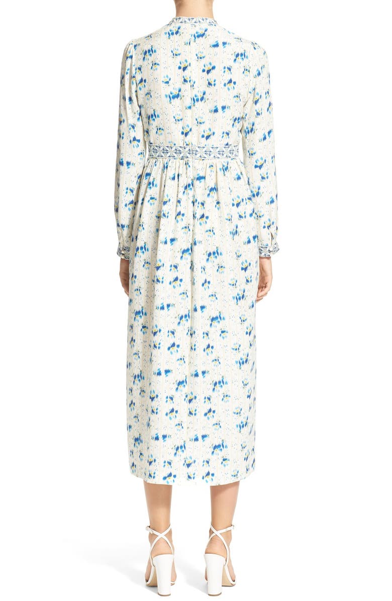 VILSHENKO 'Lauren' Print Silk Marocain Midi Dress, Alternate, color, 
