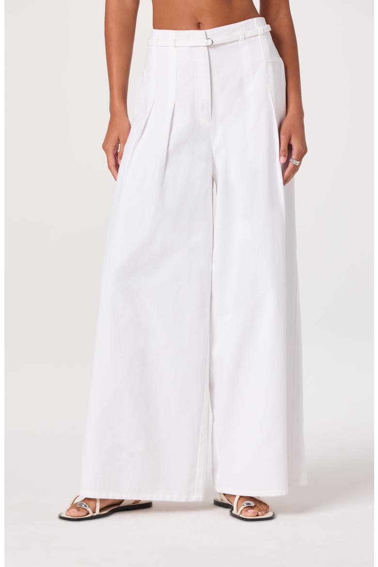 Aiden Belted Wide Leg Pants, Main, color, WHITE
