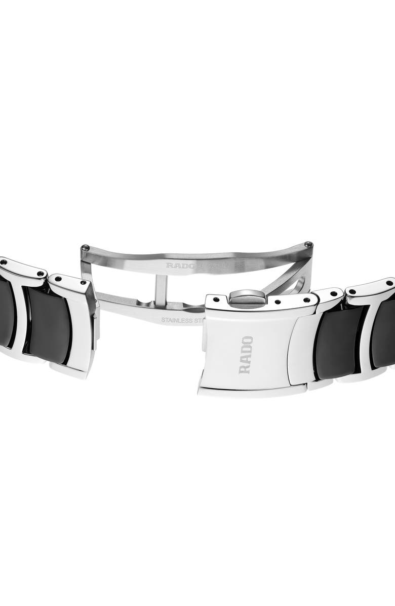 RADO Centrix Diamond Bracelet Watch, 39.5mm, Alternate, color, Black