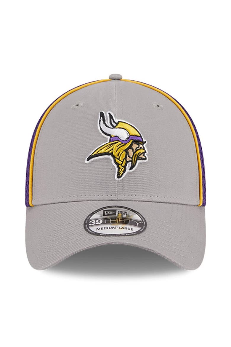 Men's New Era Gray Minnesota Vikings  Pipe 39THIRTY Flex Hat, Alternate, color, Gray