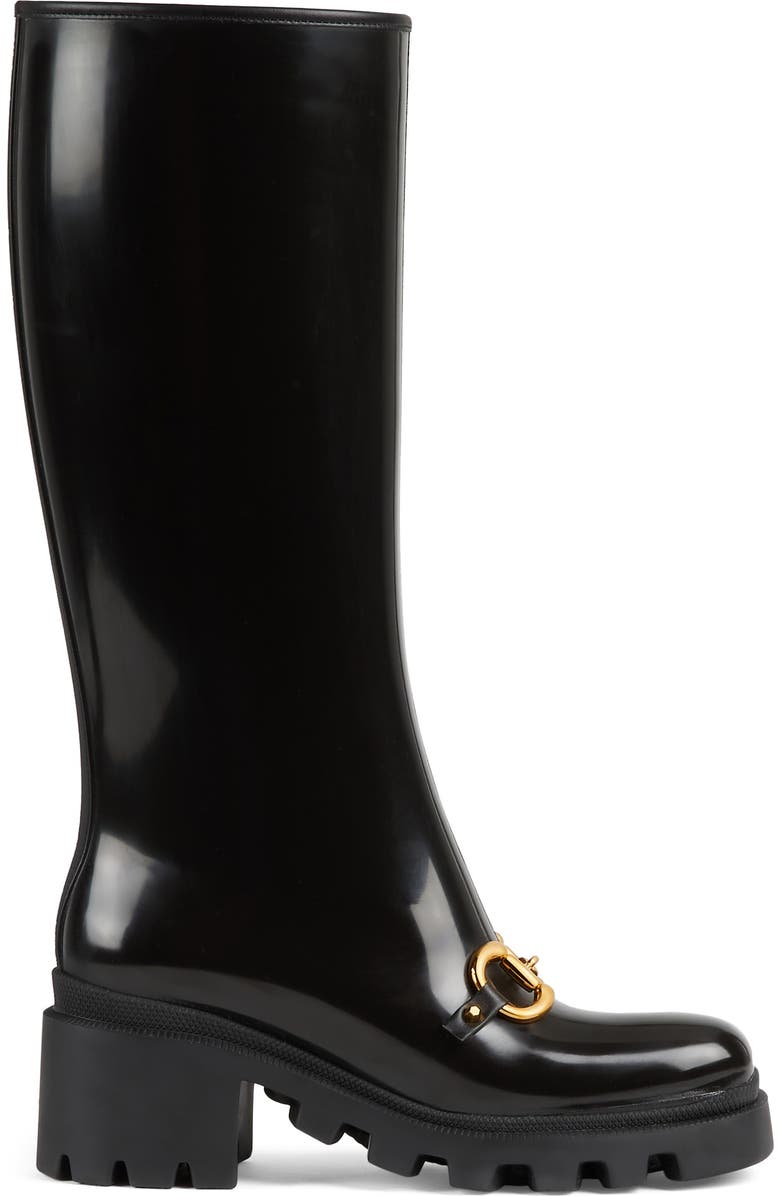 Gucci Trip Lug Knee High Rain Boot, Alternate, color,