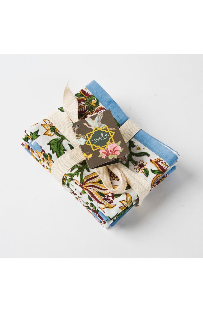 Mela Artisans Florin Hand Block Printed Napkins - Set of 4, Alternate, color, Florin