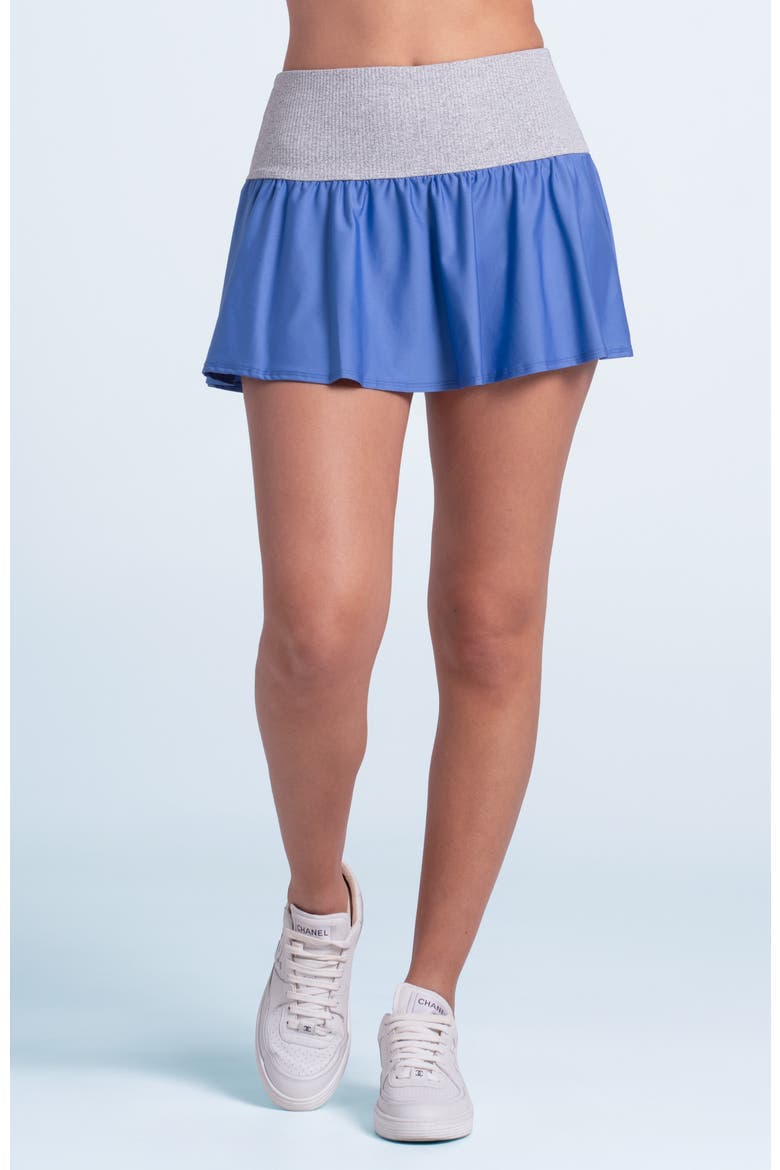 Womens' Rib Line Blue Flounce Skirt, Alternate, color, Parisian Blue