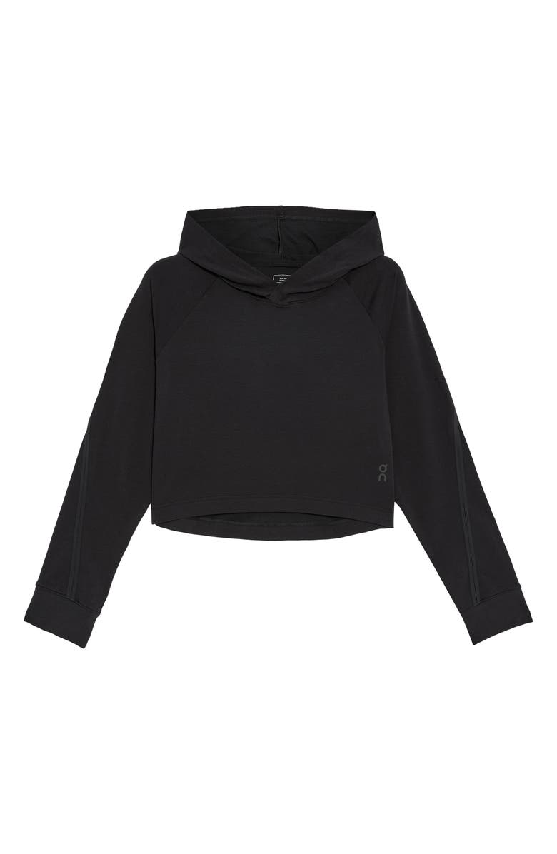 On Studio Crop Hoodie, Alternate, color, Black