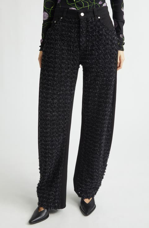 Relaxed Laser Bouclé Barrel Leg Jeans