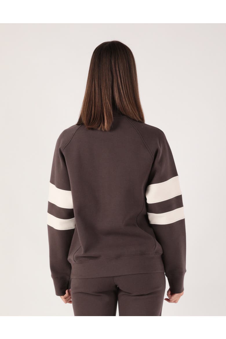 Prodigous Scuba Knit 1/4 Zip Up Jacket, Alternate, color, Java/Oatmilk Stripes