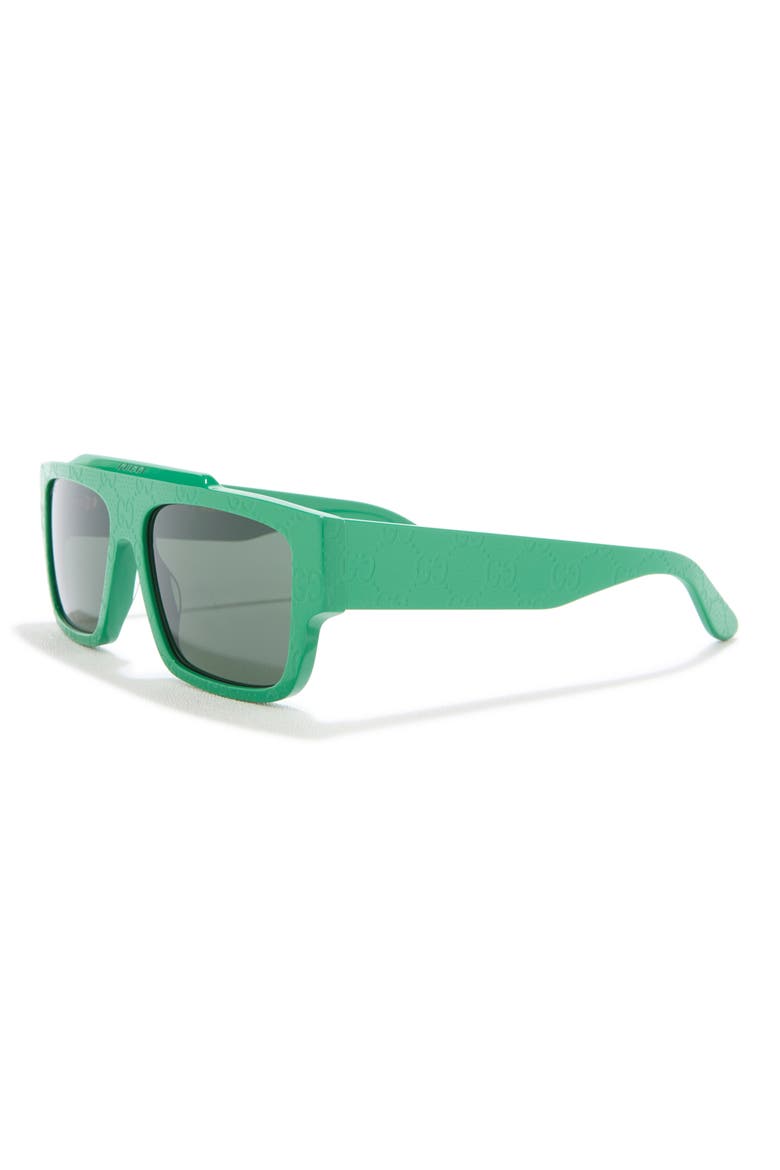 56mm Square Sunglasses, Alternate, color, GREEN GREEN GREEN