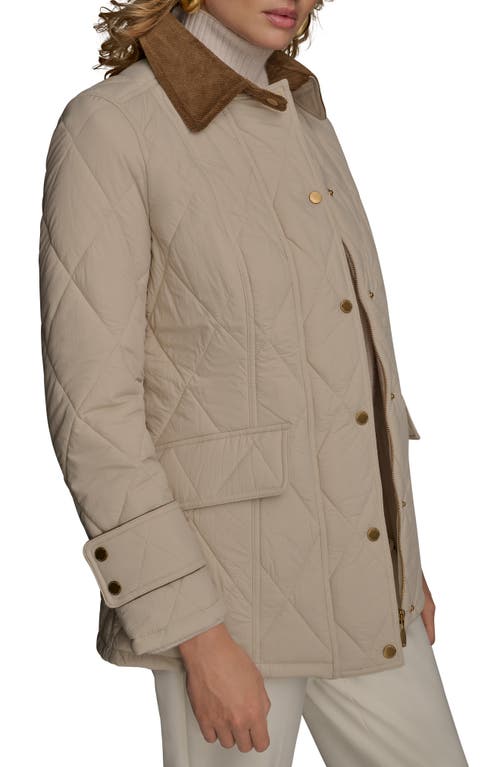 Donna Karan New York Water Resistant Quilted Barn Jacket In Neutral
