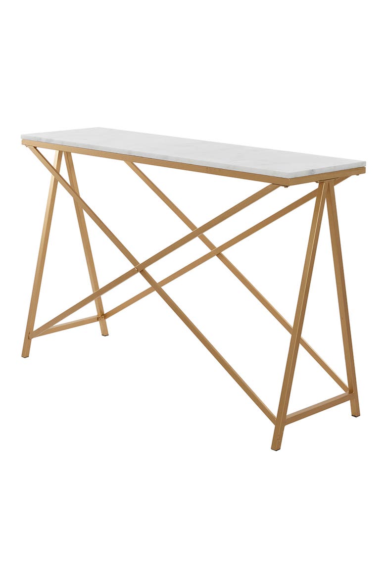 White Contemporary Console Table, Alternate, color, WHITE