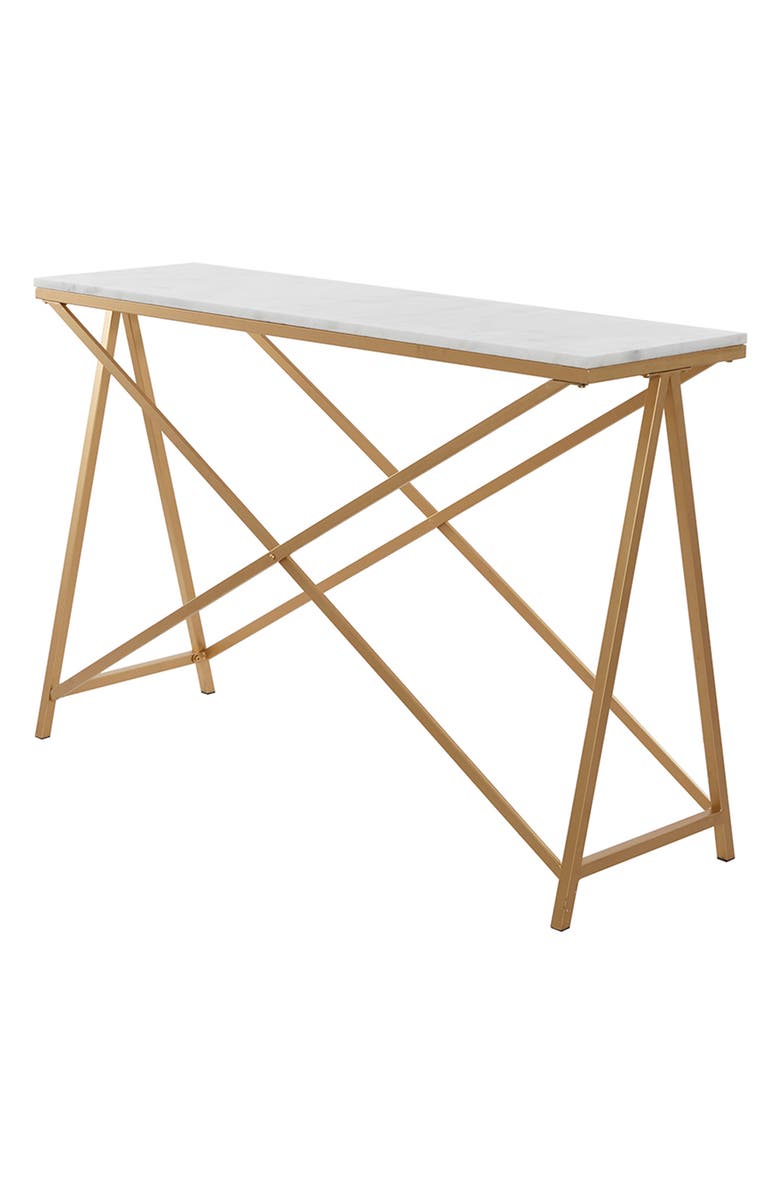 VIVIAN LUNE HOME White Contemporary Console Table, Alternate, color,