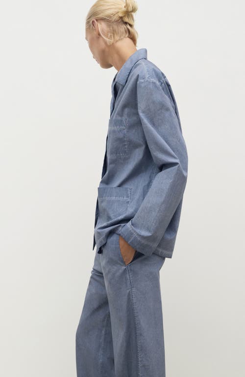 Mango Garment-dyed Cotton Pajama Pants In Blue