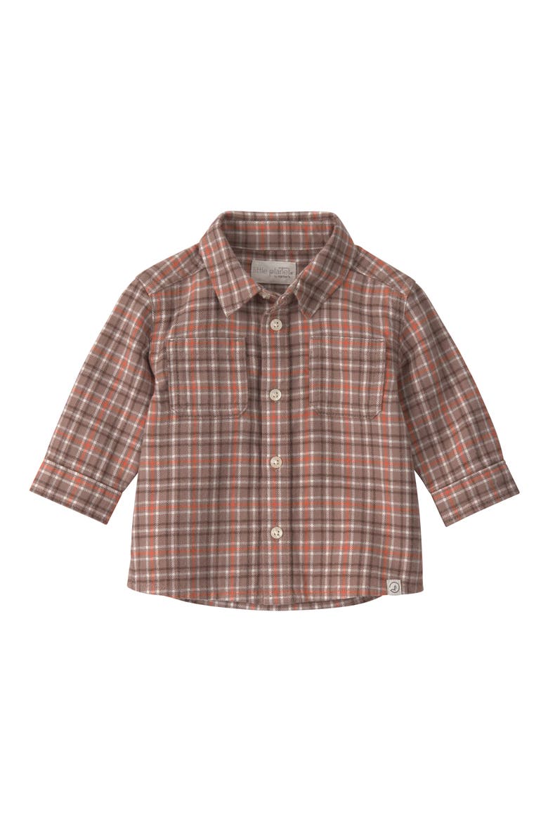 Kids' Plaid Organic Cotton Shirt, Main, color, LP BROWN PLAID