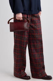 Dries Van Noten Croc Embossed Leather Handbag