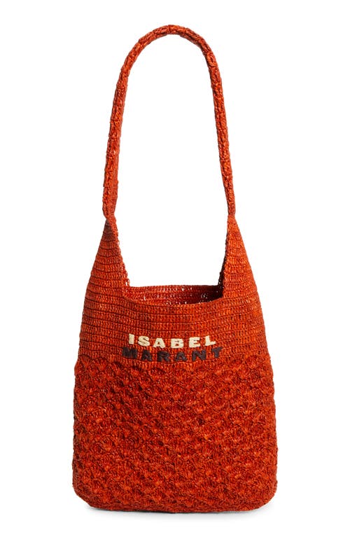 Isabel Marant Small Praia Raffia Tote In Orange