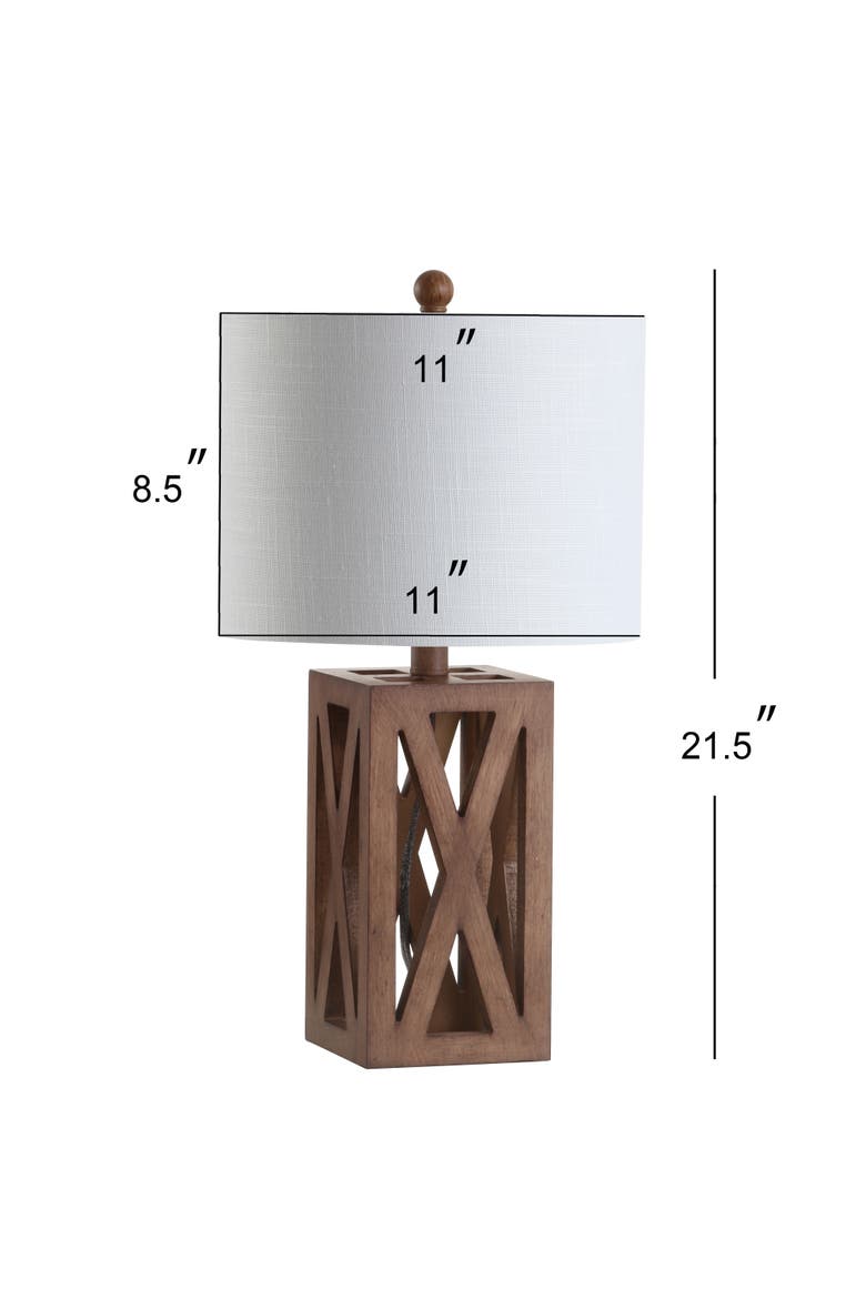 Stewart Farmhouse Wood LED Table Lamp, Alternate, color, Brown