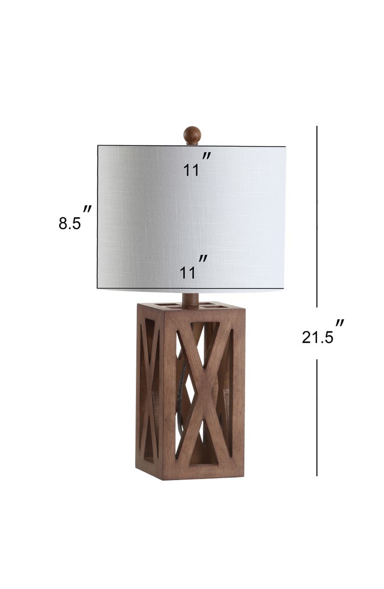 JONATHAN Y Stewart Farmhouse Wood LED Table Lamp, Alternate, color, Brown