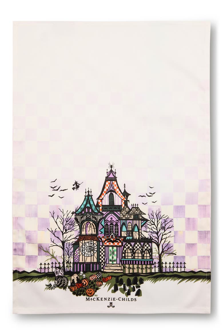 Haunted House Dish Towel, Alternate, color, PURPLE