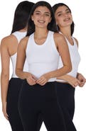 90 DEGREE BY REFLEX 3-Pack Seamless Crop Tanks