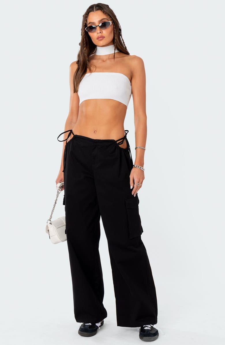 EDIKTED Carlo Low Rise Side Cutout Cargo Pants, Alternate, color, 