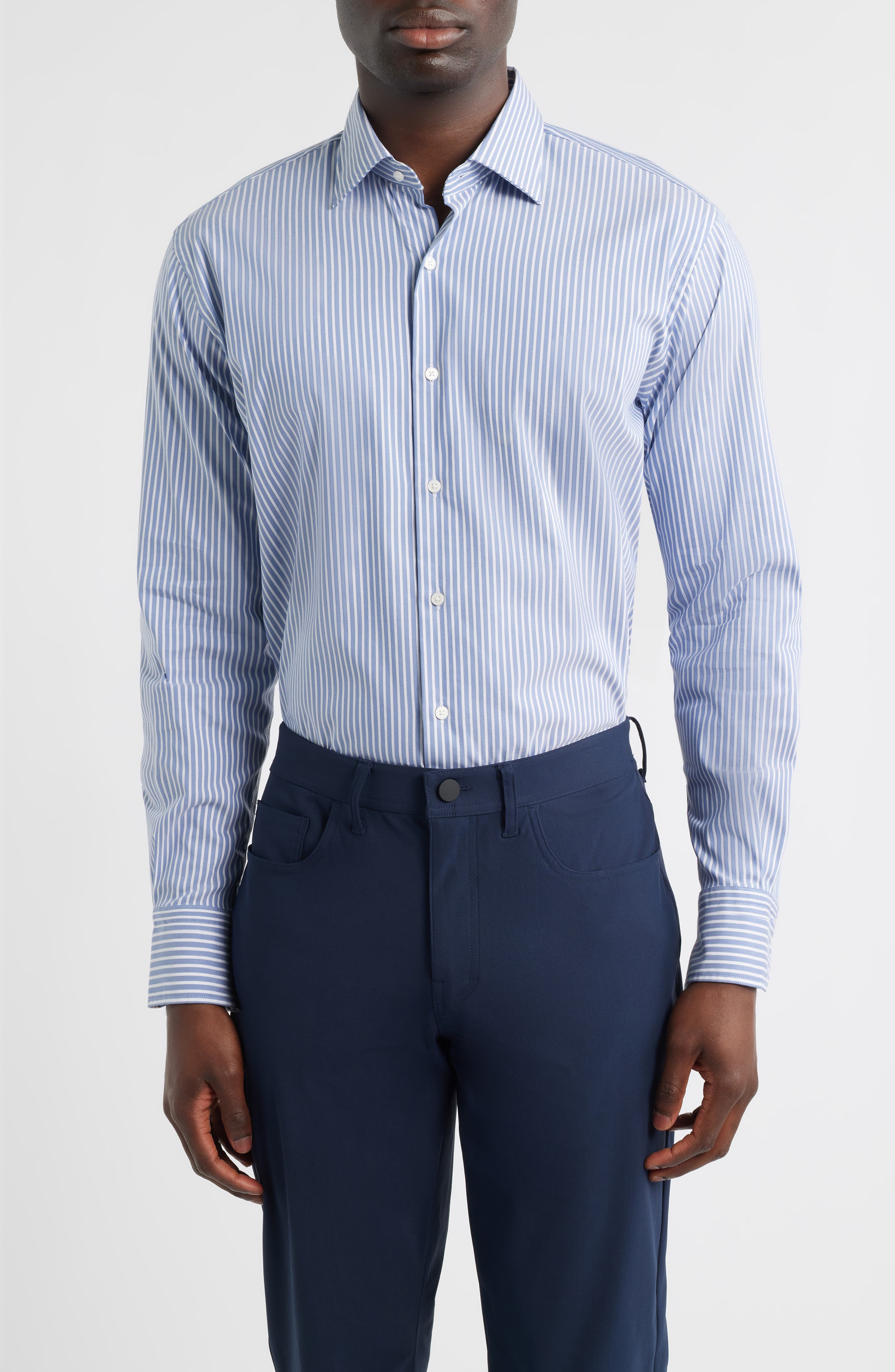 Langley Stripe Crown Lite Performance Twill Button-Up Shirt - image 3