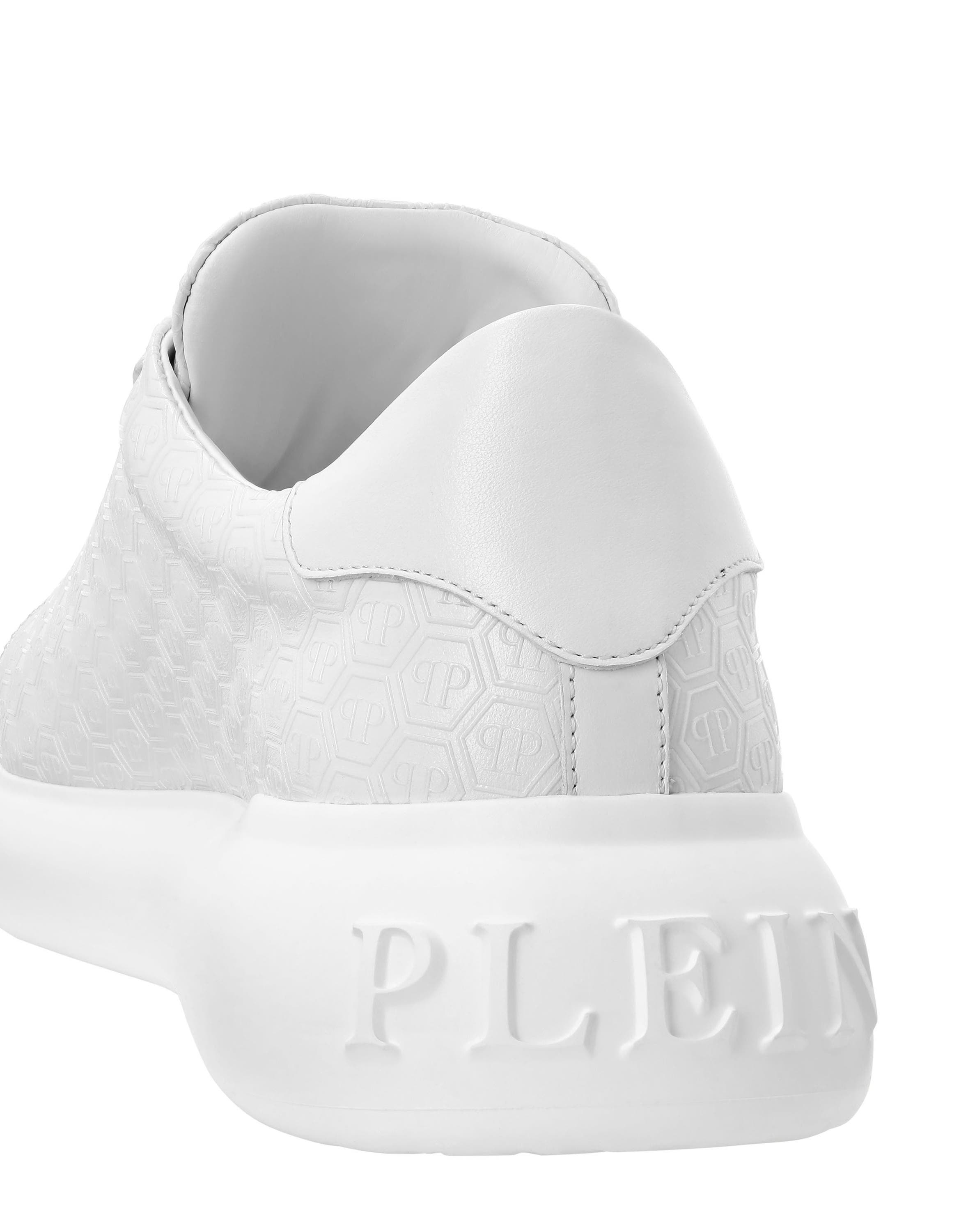 Nappa Leather Low Top Sneakers Monogram Unisex, Alternate, color, white