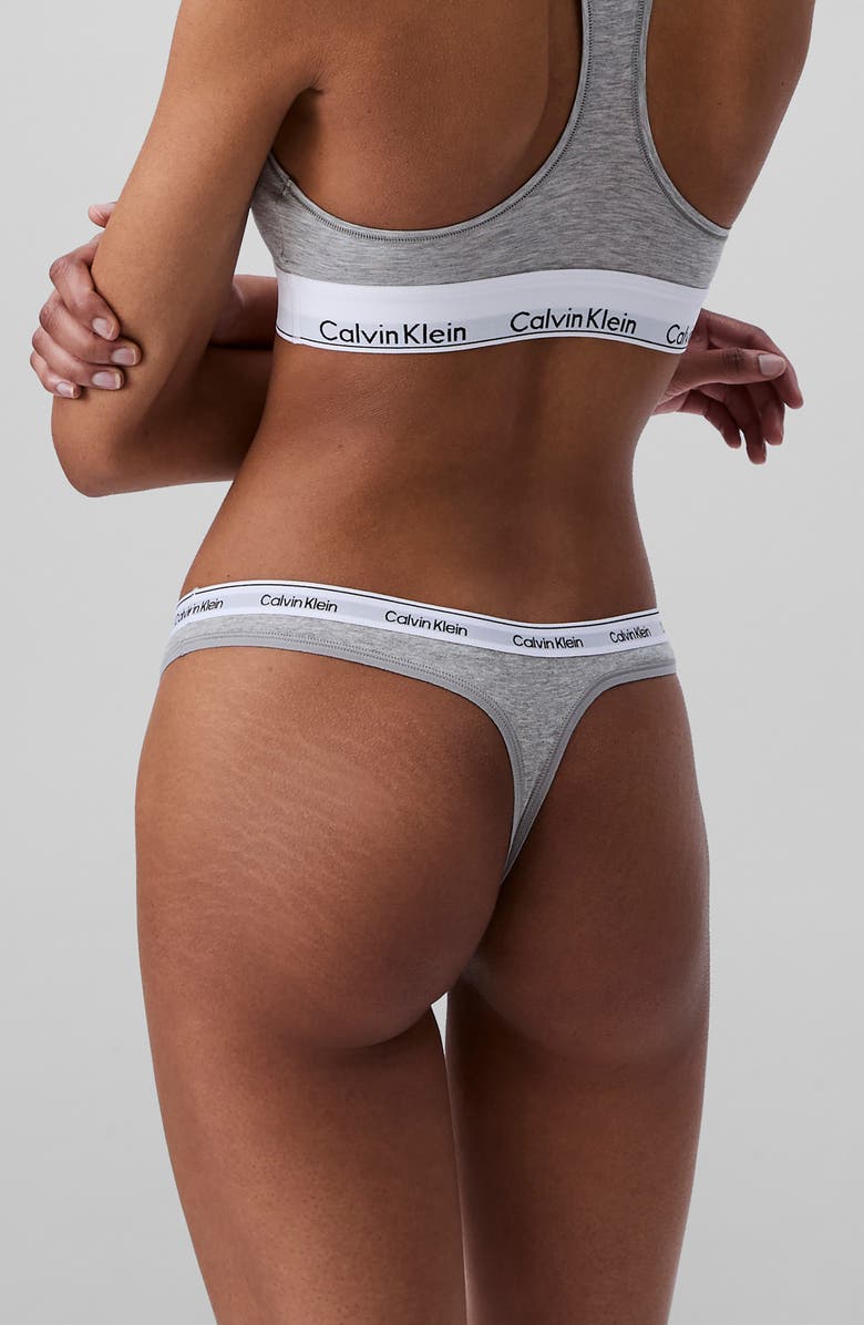Calvin Klein 3-Pack Cotton Thongs, Alternate, color, Coral Grey Green