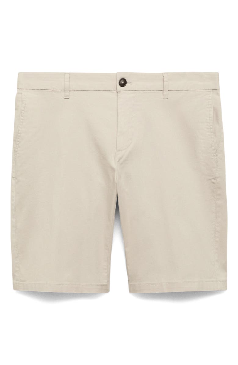 MANGO Flat Front Stretch Cotton Bermuda Shorts, Alternate, color, Beige