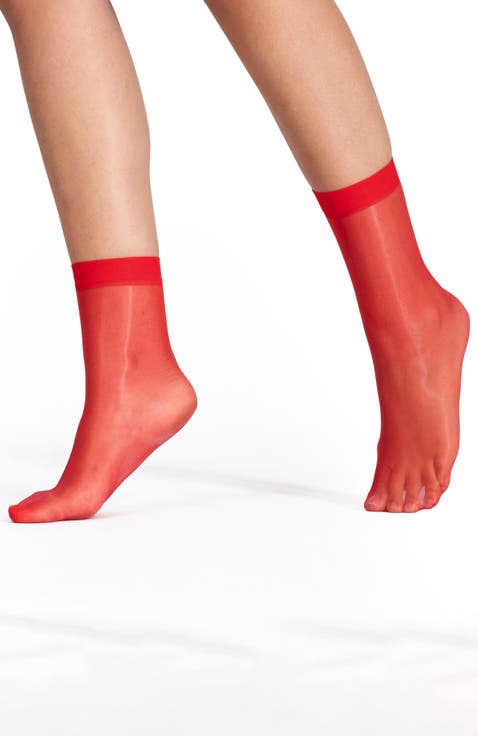2-Pack Lustrous Silky Sheer Crew Socks