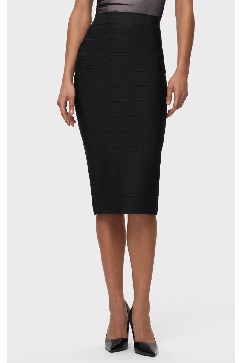 Icon Bandage Pencil Skirt, Main, color, BLACK