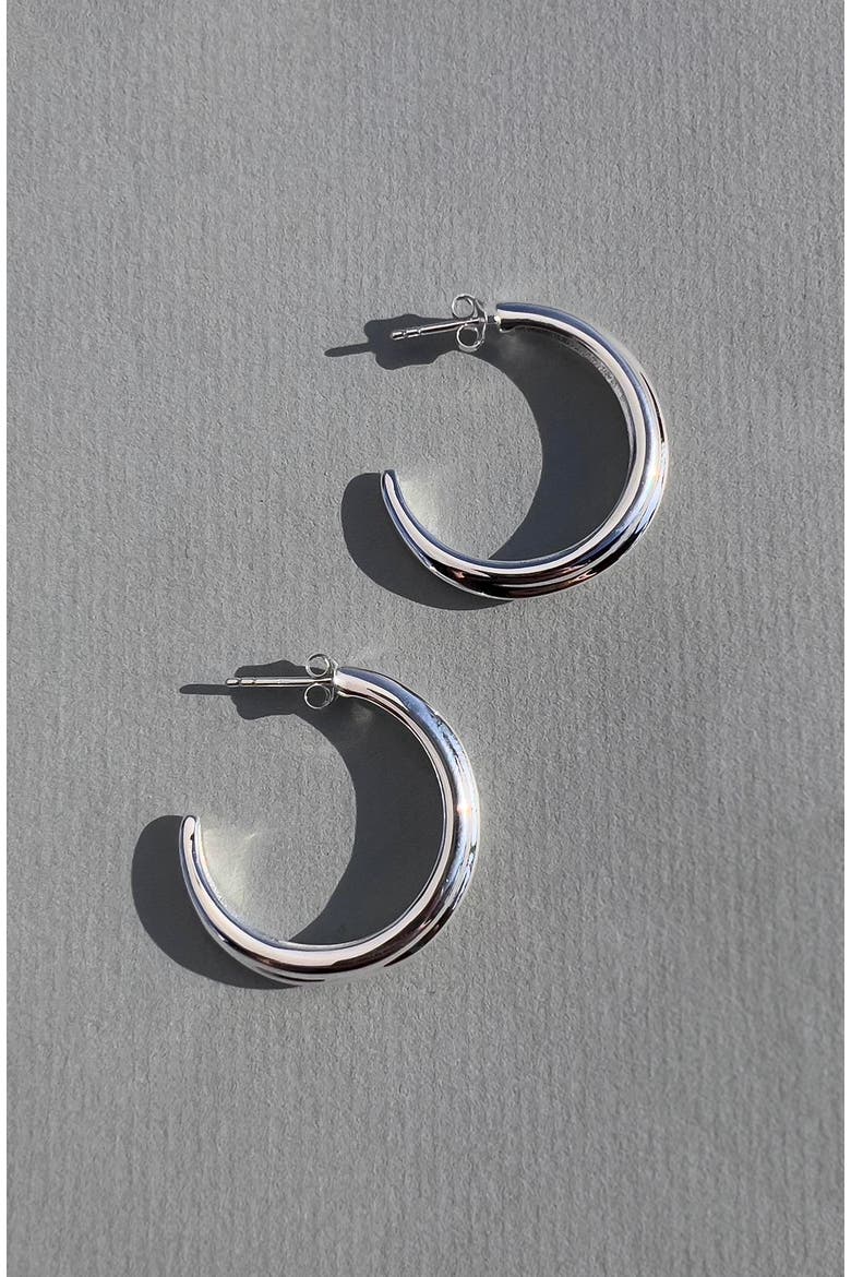 Crescent Hoops, Alternate, color, Silver