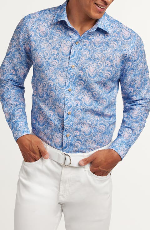 Paisley Print Linen & Cotton Shirt