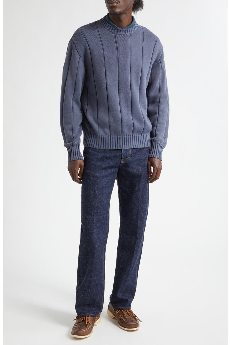 Drop Needle Cotton Sweater, Alternate, color, DEEP BLUE