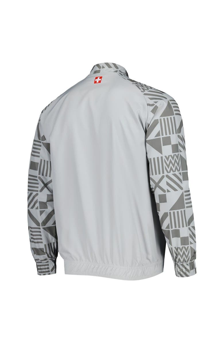PUMA Men's Puma Gray Switzerland National Team Pre-Match Raglan Full-Zip Training Jacket, Alternate, color, Gray