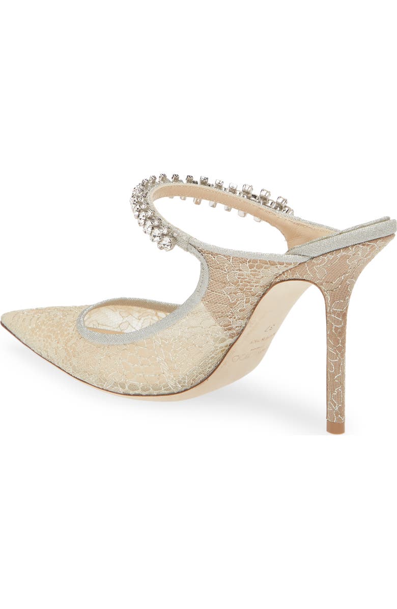 Jimmy Choo Bing Crystal Embellished Metallic Lace Mule, Alternate, color,