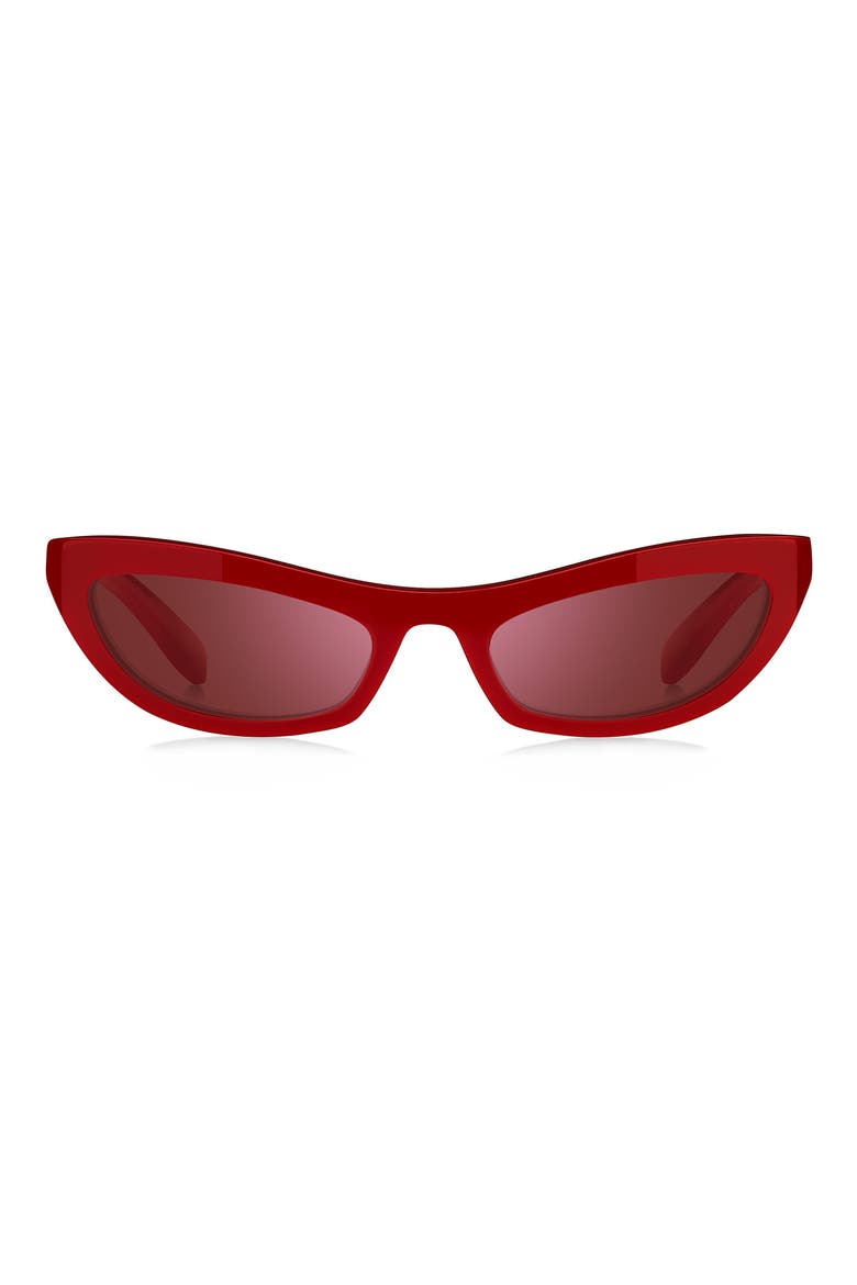 54mm Cat Eye Sunglasses, Main, color, RED