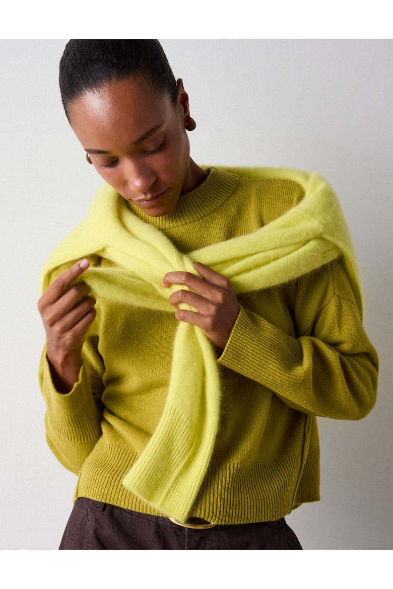 100% Wool Seam Detail Crew Knit Jumper, Alternate, color, Yellow