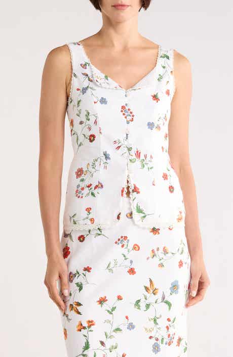 EDIT by JASON WU Lace Trim Linen Tank